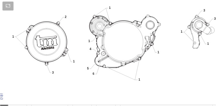 Pièces d'origine pour TM RACING 144 144 2T 144 MX 2022 - Couvercles et vis