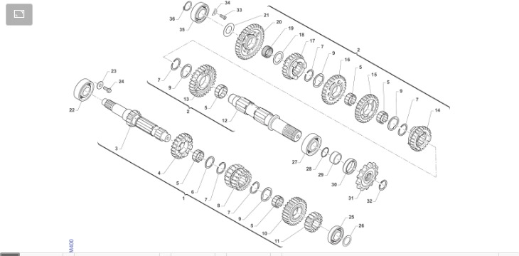 Pièces d'origine pour TM RACING 250 250 2T 250 FI EN 2022 - Boîte de vitesses