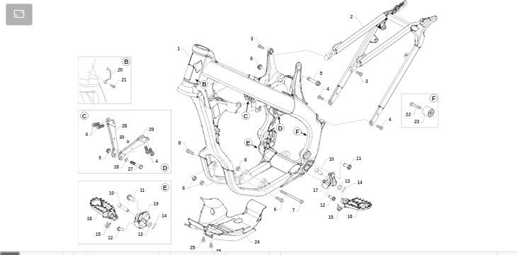 Pièces d'origine pour TM RACING 250 250 2T 250 MX 2022 - Cadre et partie-cycle