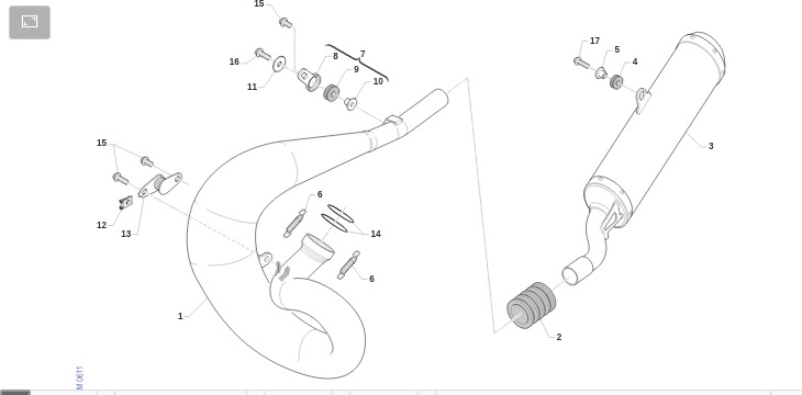 Pièces d'origine pour TM RACING 250 250 2T 250 MX 2022 - Échappement