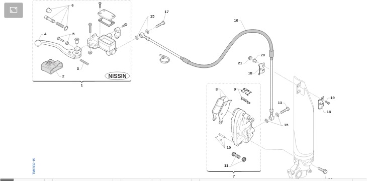 Pièces d'origine pour TM RACING 530 530 4T 530 Fi MX 2015 - Frein avant