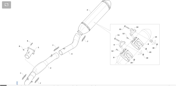 Pièces d'origine pour TM RACING 530 530 4T 530 Fi MX 2015 - Échappement