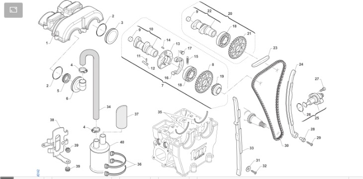 Pièces d'origine pour TM RACING 530 530 4T 530 Fi SMX 2015 - Train de soupapes et entraînement moteur