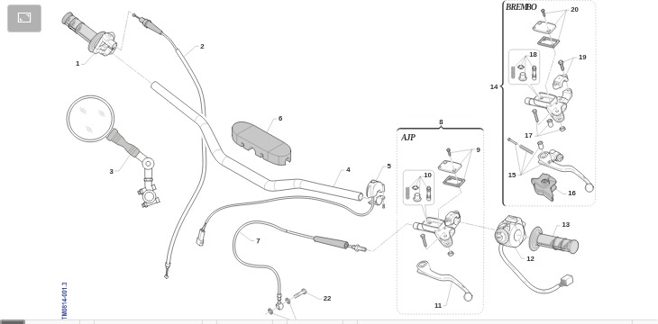 Pièces d'origine pour TM RACING 250 250 2T 250 EN 2008 - Guidon et commandes