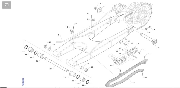 Pièces d'origine pour TM RACING 300 300 2T 300 EN 2008 - Bras oscillant arrière 2T 08-10