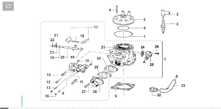 Pièces d'origine pour TM RACING 144 144 2T 144 MX 2009 - Cylindre moteur