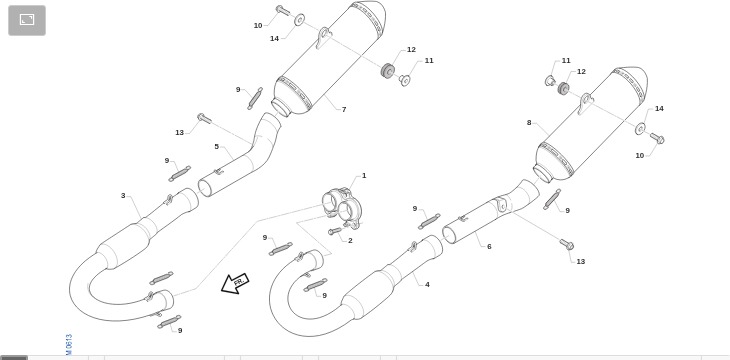 Pièces d'origine pour TM RACING 250 250 4T 250 Fi MX 2022 - Échappement