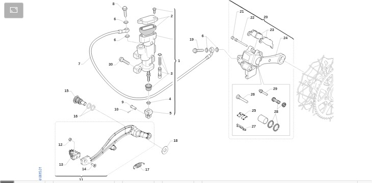 Pièces d'origine pour TM RACING 300 300 4T 300 Fi MX 2022 - Frein arrière