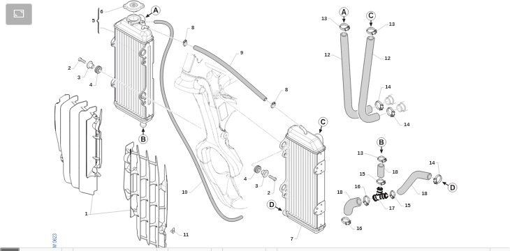 Pièces d'origine pour TM RACING 450 450 4T 450 Fi EN 2022 - Radiateurs et refroidissement moteur
