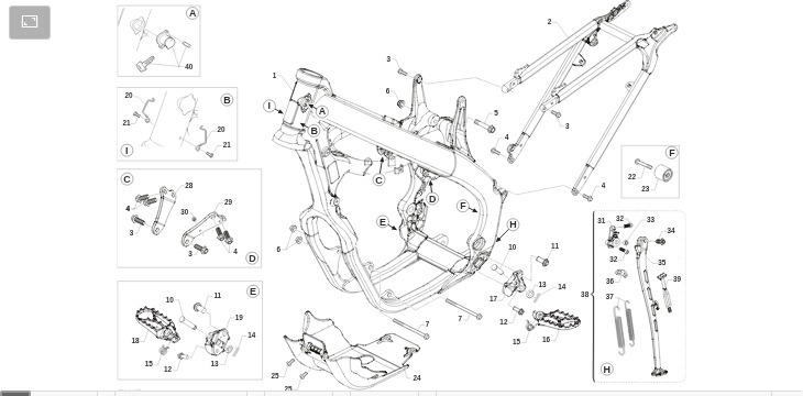 Pièces d'origine pour TM RACING 450 450 4T 450 Fi EN 2022 - Cadre