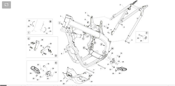 Pièces d'origine pour TM RACING 450 450 4T 450 Fi MX 2022 - Cadre et partie-cycle