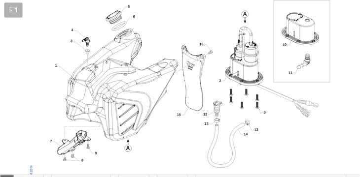 Pièces d'origine pour TM RACING 450 450 4T 450 Fi SMR 2022 - Réservoir carburant