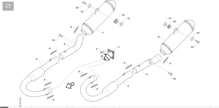 Pièces d'origine pour TM RACING 450 450 4T 450 Fi SMR 2022 - Échappement Twin