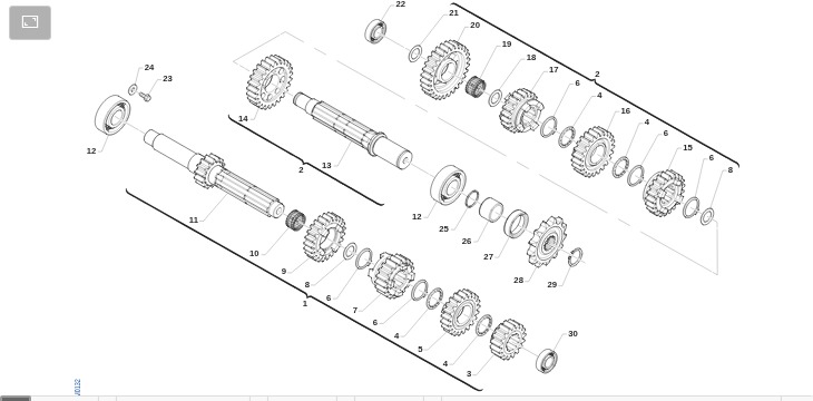 Pièces d'origine pour TM RACING 450 450 4T 450 Fi SMR 2022 - Boîte de vitesse 5 rapports