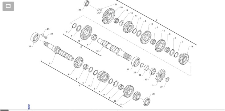 Pièces d'origine pour TM RACING 530 530 4T 530 Fi SMR 2022 - Boîte de vitesse 6 rapports