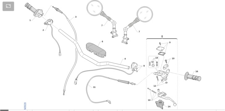 Pièces d'origine pour TM RACING 250 250 2T 250 EN 2022 - Guidon et commandes