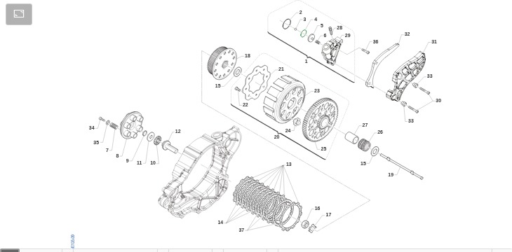 Pièces d'origine pour TM RACING 250 250 2T 250 EN 2022 - Embrayage 6 vitesses