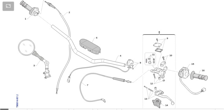 Pièces d'origine pour TM RACING 144 144 2T 144 EN 2011 - Guidon et commandes