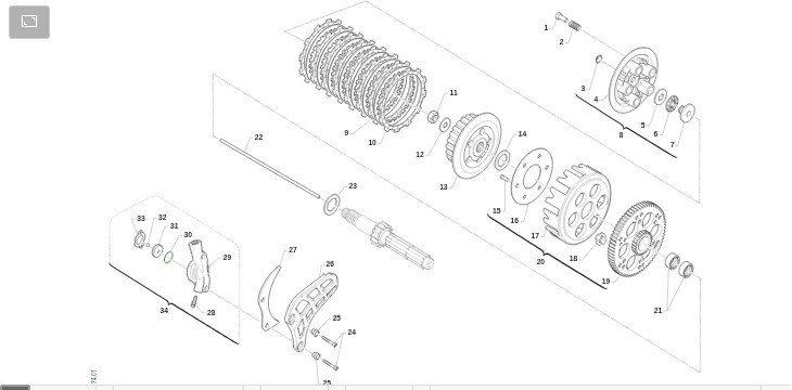 Pièces d'origine pour TM RACING 250 250 2T 250 EN 2011 - Embrayage