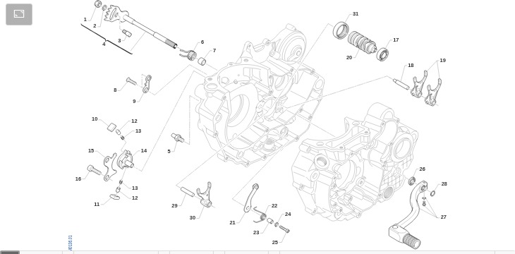 Pièces d'origine pour TM RACING 450 450 4T 450 Fi EN 2011 - Mécanisme de changement de vitesse
