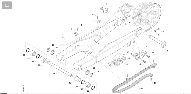 Pièces d'origine pour TM RACING 144 144 2T 144 MX 2012 - Bras oscillant 2T 11-14