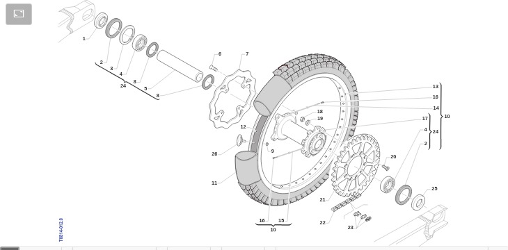 Pièces d'origine pour TM RACING 250 250 2T 250 EN 2012 - Roue arrière 18 x 2,15