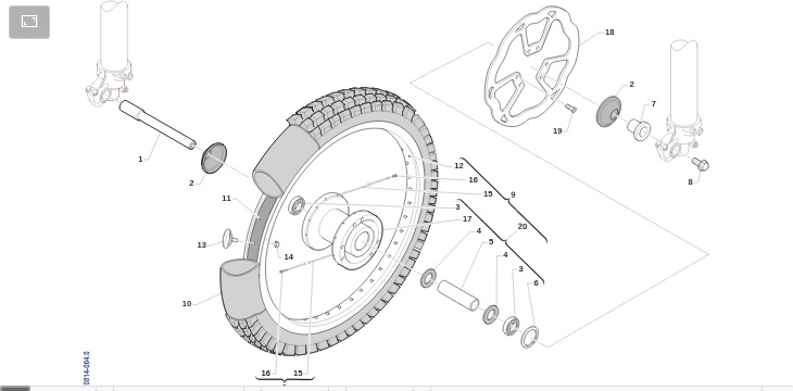 Pièces d'origine pour TM RACING 250 250 2T 250 MX 2012 - Roue avant