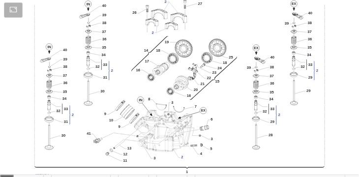 Pièces d'origine pour TM RACING 250 250 4T 250 Fi EN 2012 - Culasse moteur