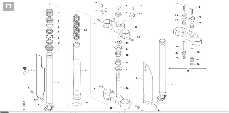 Pièces d'origine pour TM RACING 250 250 2T 250 EN 2013 - Fourche Kayaba avant