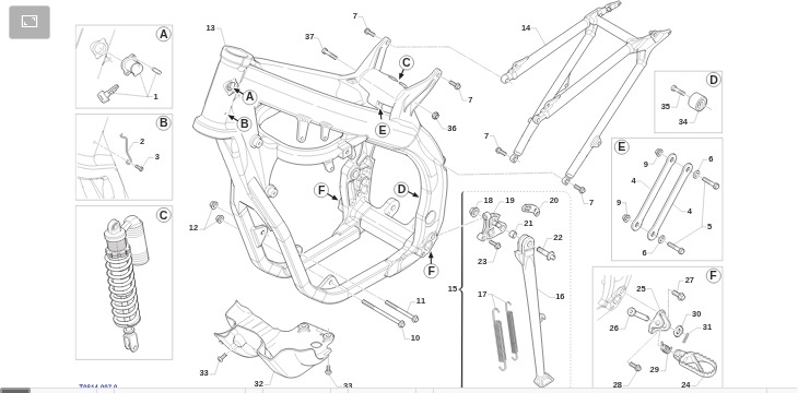 Pièces d'origine pour TM RACING 250 250 2T 250 EN 2013 - Cadre et partie-cycle 250/300 EN 08-14