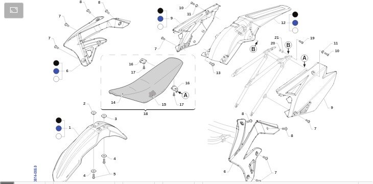 Pièces d'origine pour TM RACING 250 250 2T 250 EN 2013 - Carénages et plastiques