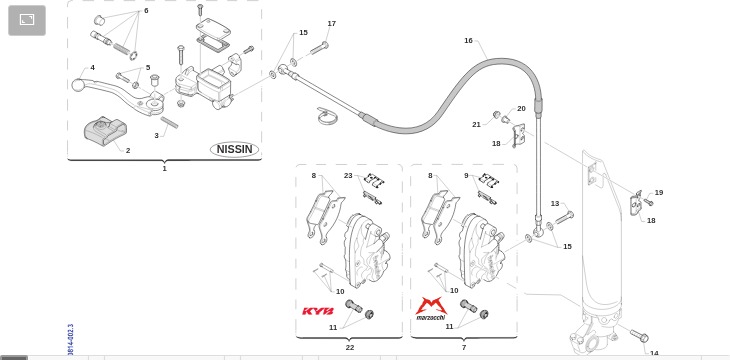 Pièces d'origine pour TM RACING 250 250 2T 250 MX 2013 - Frein avant