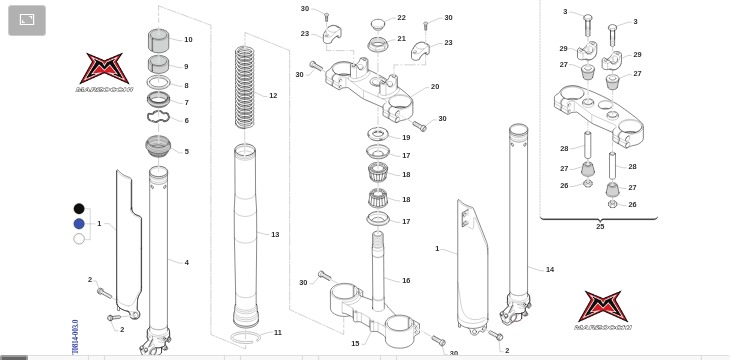 Pièces d'origine pour TM RACING 300 300 2T 300 EN 2013 - Suspension avant MARZOCCHI