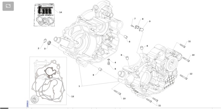 Pièces d'origine pour TM RACING 250 250 4T 250 Fi EN 2013 - Carter moteur