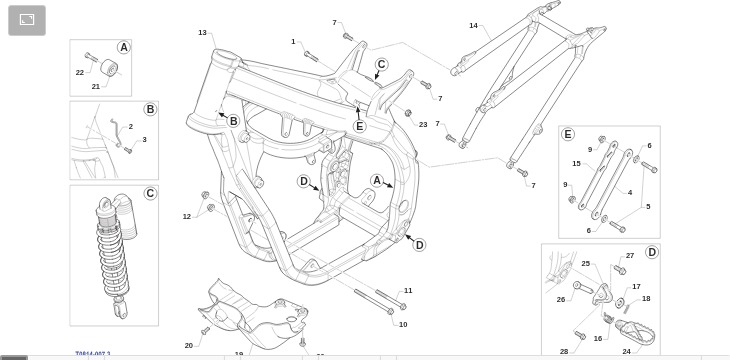 Pièces d'origine pour TM RACING 144 144 2T 144 MX 2014 - Cadre 144 MX 13-14