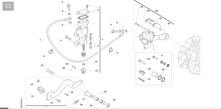 Pièces d'origine pour TM RACING 144 144 2T 144 MX 2014 - Frein arrière MX 11-14