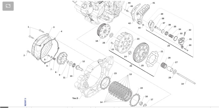 Pièces d'origine pour TM RACING 250 250 4T 250 Fi EN 2014 - Embrayage