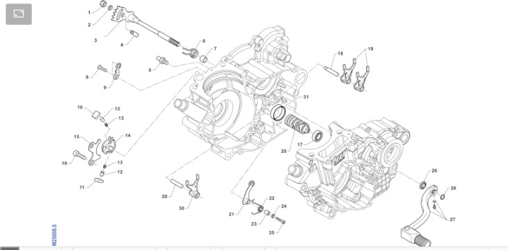 Pièces d'origine pour TM RACING 250 250 4T 250 Fi EN 2014 - Mécanisme de changement de vitesse