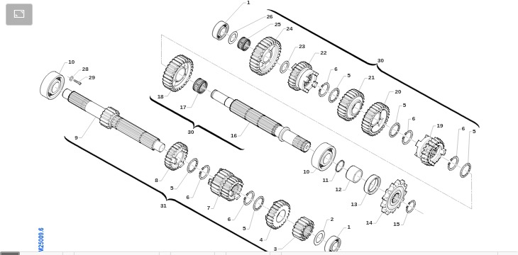 Pièces d'origine pour TM RACING 250 250 4T 250 Fi EN 2014 - Boîte de vitesses