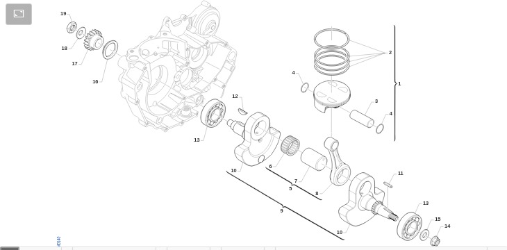 Pièces d'origine pour TM RACING 450 450 4T 450 Fi SMX 2014 - Vilebrequin et piston ES (moteur)