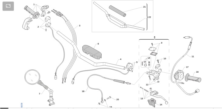 Pièces d'origine pour TM RACING 450 450 4T 450 Fi EN 2015 - Guidon et commandes