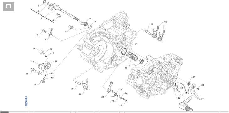 Pièces d'origine pour TM RACING 250 250 4T 250 Fi MX 2015 - Mécanisme de changement de vitesse