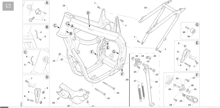Pièces d'origine pour TM RACING 250 250 4T 250 Fi EN 2015 - Cadre et partie-cycle