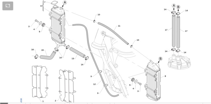 Pièces d'origine pour TM RACING 300 300 2T 300 EN 2015 - Radiateurs et refroidissement moteur