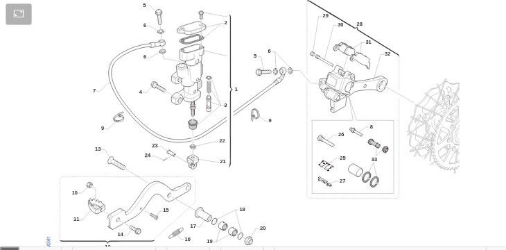 Pièces d'origine pour TM RACING 144 144 2T 144 MX 2015 - Frein arrière