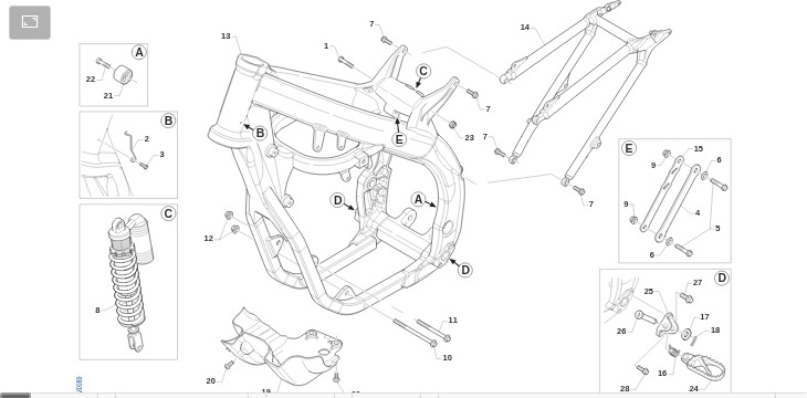 Pièces d'origine pour TM RACING 125 125 2T 125 MX 2015 - Cadre et partie-cycle