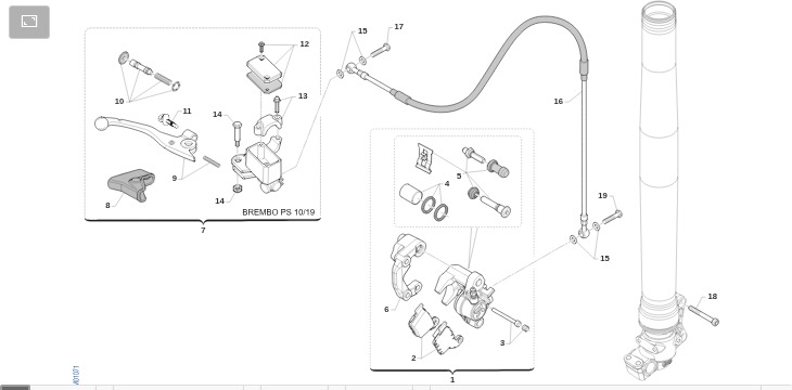 Pièces d'origine pour TM RACING 100 100 2T 100 MX JUNIOR 2015 - Frein avant