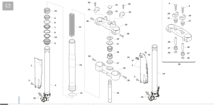 Pièces d'origine pour TM RACING 144 144 2T 144 FI EN 2024 - Fourche avant