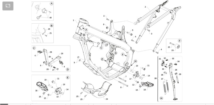 Pièces d'origine pour TM RACING 144 144 2T 144 FI EN 2024 - Cadre et partie-cycle