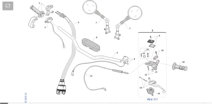 Pièces d'origine pour TM RACING 300 300 2T 300 FI EN 2024 - Guidon et commandes